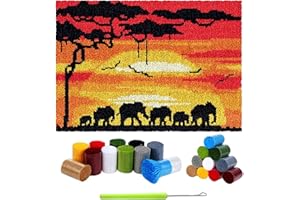 LDFHOIN Tapis à nouer soi-même pour enfants et adultes - Kit de tapisserie - Kit de broderie au point de croix - Pour enfants et adultes (69 x 102 cm)