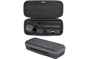 Kimyoaee Étui pour appareil photo Insta360 One rs 1" 360° co-conçu avec accessoires Leica invisible, perche à selfie, trépied, batteries, câble de données, sac de rangement pour carte SD, gris,