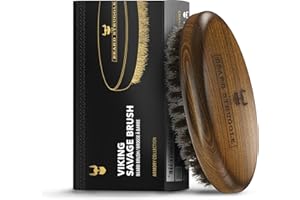 The Beard Struggle Men’s Beard Brush – Durable Nylon Bristles with Polished Beechwood Handle – Travel Size Beard Grooming Brush for All Beard Types
