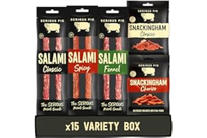Serious Pig British Charcuterie Selection Box High - Protein Gluten Free Cured Meats (15 Packs)