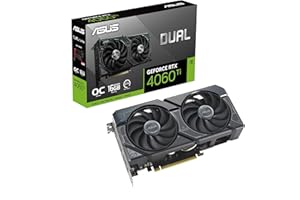 ASUS Dual GeForce RTX 4060 Ti OC Edition 16GB GDDR6 (PCIe 4.0, 16GB GDDR6, DLSS 3, HDMI 2.1a, DisplayPort 1.4a, 2.5-slot design, Axial-tech fan design, 0dB technology, and more)