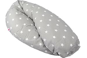‎BABYMAJAWELT BABYMAJAWELT® Stillkissenbezug Mini Sterne, Stillkissen Ersatzbezug ca. 190cm (grau)