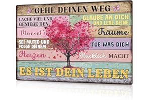 Putuo Decor Blechschild – Gehe deinen Weg – Motivationsposter für Lebensfreude