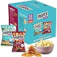 Gluten Free Lentil Crisps Multipack - Box of 32 Vegan Proper Chips BBQ & Salt Vinegar Low Calorie Snack Box with Topline Card. Healthy Snacks for Kids Lunch Box, Birthday Party Food, Movie Night
