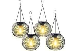 KagoLing Lanterne Solari da Esterno, 4 Pezzi Lampada Solare da Giardino in metallo IP65 Impermeabile Lampada da esterno per da Esterno Giardino Natale Feste Camera da Letto Decorazioni (Bianco caldo)