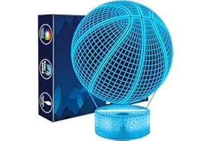 ‎OKIYID Basketball Geschenke für Jungen, Basketball 3D Nachtlicht, 3D Optische Täuschungs Lampe, 16-Farbig Dimmbar und Fernbedienbar, Geburtstag Weihnachtsgeschenke für Mädchen Wohnzimmer Schlafzimmer