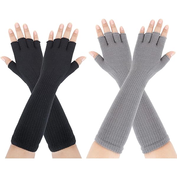 SATINIOR Lot De 6 Paires De Mitaines Extensibles Avec Trou Pour Le Pouce, Multicolore, L