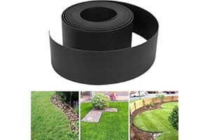 Randaco Rasenkanten Schwarz Länge 25 m, Höhe 12.5 cm Beetumrandung Beeteinfassung Mähkante Gartenumrandung Kunststoff für Pflasterstein Gartenwegen Schwarz