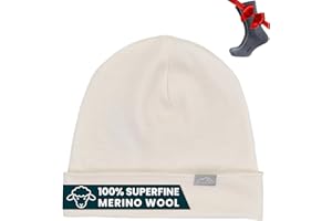 Merino.tech Bonnet Laine Merinos Homme et Femme - Unisexe Bonnet Merinos et des Chaussettes – Chaud, Doux, Respirant