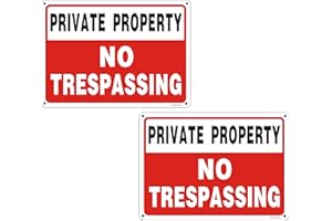 Goodvia, cartello in alluminio con scritta "Private Property No Trespassing" in metallo con scritta in inglese "Beware of Dogs", 30,5 x 23,5 cm, rettangolare, 20,5 x 22,5 cm, confezione da 2