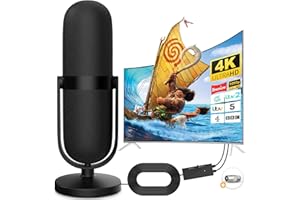 WAINHEFU 2023 Upgrade TV Aerial - Indoor TV Aerial 480 Miles Range Reception with Amplifier Signal Booster, Freeview TV Antenna Support 4K/ 1080P/VHF/UHF/DAB Radio All TV with 16.4Ft Coax Cable