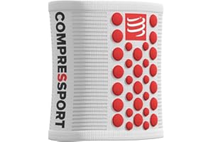 COMPRESSPORT Unisex Sweatbands 3d.dots Mu equera antitranspiraction multideporte, White Red, Talla Unica UK