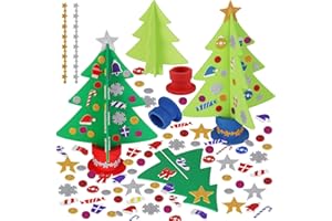 Gallop Chic Weihnachtsbaum Bastelset, Weihnachtsdeko Basteln Kinder, 6 Stück Weihnachts Bastelsets, Moosgummi Weihnachtsbasteln set deko für Winter