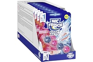 ‎WC-FRISCH WC FRISCH Kraft Aktiv Blue Rinse Blossom Freshness (Blütenfrische), Toilet Cleaner, Pack of 10, Colour Rinse with 50% More Shine