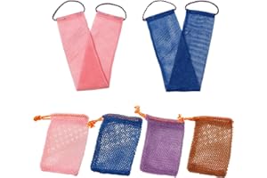 Varkage 6 Stück Seifensäckchen für Feste Seife mit Kordelzug, Nylon Seifenbeutel für Feste Seife, Seifensack Zum Duschen, Netz Tasche für Aufschäumen und Trocknen von Seife