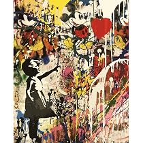 Banksy Malen Nach Zahlen Set | 40x50 Cm | Leinwand, Acrylfarben, Pinsel | Für Erwachsene