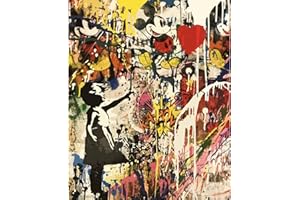 Tucocoo Pop Street Graffiti Pintura al óleo por números, 40,6 x 50,8 cm, lienzo de Banksy pintura al óleo para niños, estudiantes, adultos, principiantes, con pinceles y pigmento acrílico (sin marco)