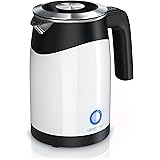Arendo - 0.5l Stainless Steel Water Kettle with Temperature Control Double Walled Design - 0.5l Water Fill Level Scale- 5 Tem
