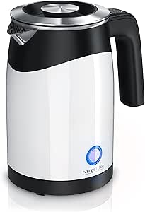 Arendo - 0.5l Stainless Steel Water Kettle with Temperature Control Double Walled Design - 0.5l Water Fill Level Scale- 5 Temperature Values Selectable - Keep Warm Function - Energy Saving