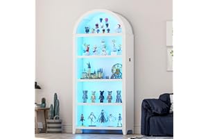 ‎LVIFUR Lvifur Led Vitrine Buffetschrank Sideboard mit 3 Farben Dimmbares für Schlafzimmer Sammlerstücke,33 × 75 × 175 cm Vitrinenschrank mit Intelligente Sensorik für Wohnzimmer,Wein