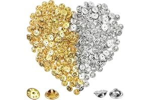 HJIAMA Attache Pins 200 Pièces Fermoir Pins, Or/Argent Fermoir Epingle, Accessoires Bijoux, Boucle Pratique, pour Attacher Rapidement Articles