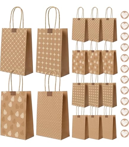 Sacs Cadeaux De Noël En Papier Kraft, Boîte D'Emballage De