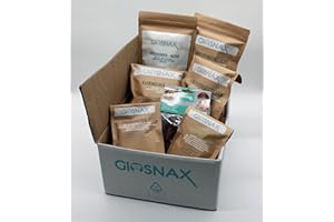 GIOSNAX - Petbox Small, Rumen de Ternera, Tiras de Cuero cabelludo de Ternera, trocitos de Entrenamiento de corazón, bocados de Caballo, Tiras de Filete de Pollo, Huesos para Masticar, Orejas