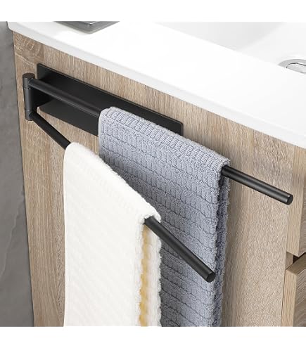 Porte-serviettes Pivotant SOTECH - 2 Pièces Aluminium Chromé | Extensible 325-487mm | Pour Salle De Bain/cuisine