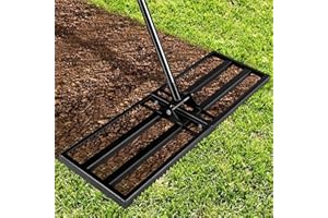 PANTHEM Râteau en acier inoxydable 76 x 25 cm, poignée télescopique réglable à 180°, spatule professionnelle, résistante aux intempéries