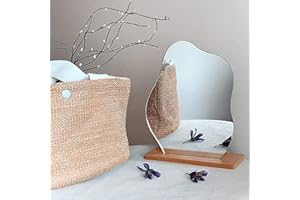 GUOJOZO Specchio da trucco in acrilico per scrivania, con supporto, estetico, senza cornice, per camera da letto, soggiorno e spazi minimi, decorazione per la stanza (Baby Fat)
