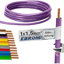 Fil électrique Rigide H07V-U 1,5 Mm² (rouge) - Longueur Au Choix (10 à 100 Mètres)