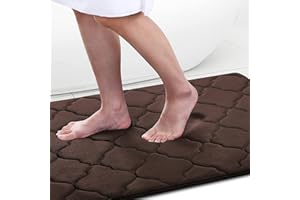 Homaxy Antypoślizgowy dywanik łazienkowy z pianki z pamięcią kształtu, miękki, chłonny dywanik łazienkowy, nadaje się do prania, łatwy w pielęgnacji, 60 x 90 cm, brązowy