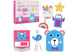 YOTOY Gifts for 3+ Year Old Kid Girls: Sewing Kit for Kids Art Craft Kits for Beginners Toys for Age 5 6 7 8 9 10 Years Old Girls Kids Birthday Presents Toy for Toddler Ages 6-12 Sew DIY Craft Kits