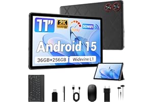MAXLEGEN Tablet 11 Pulgadas, Android 15, Pantalla 2K IPS, 36GB RAM+256GB ROM/1TB TF, Octa-Core 90Hz 5G WiFi Tableta, 8MP+13MP/GPS/8580mAh, Tablet con Teclado/Ratón/Funda/Auricular/Lapiz