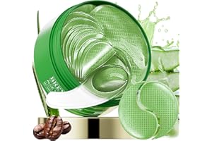 BREYLEE Aloe Vera Eye Masks - Soothing & Repairing for Puffy Eyes and Dark Circles Treatments – Reduce Wrinkles and Fine Lines Undereye, Improve and Firm eye Skin - with Caffeine Niacinamide