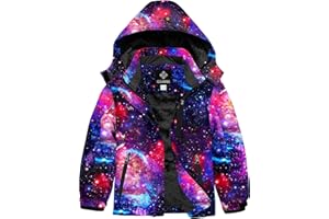 GEMYSE Veste de Ski Imperméable de Montagne pour Fille Manteau d'hiver Extérieur en Polaire Coupe-Vent avec Capuche