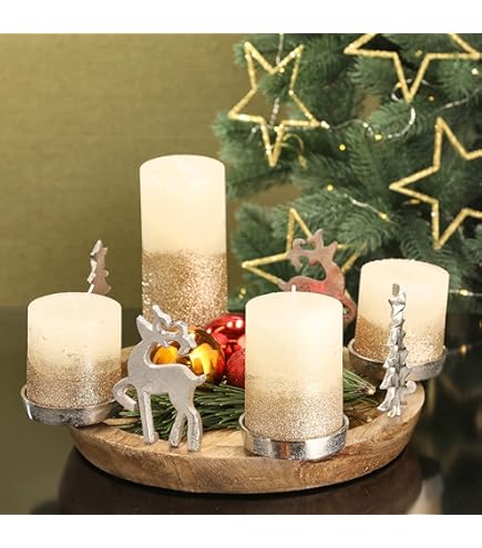 Chandelier Noel Bougie Decorative Bougeoir Couronne De L'avent Bougeoir
