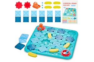 KidsPark Straßenbau Labyrinth, Logischer Straßenbauer für Kinder mit 4 Schwierigkeitsgraden und 118 Herausforderungen, Logik Puzzle Labyrinth Brettspiele Road Builder Kinderspiele für Jungen Mädchen