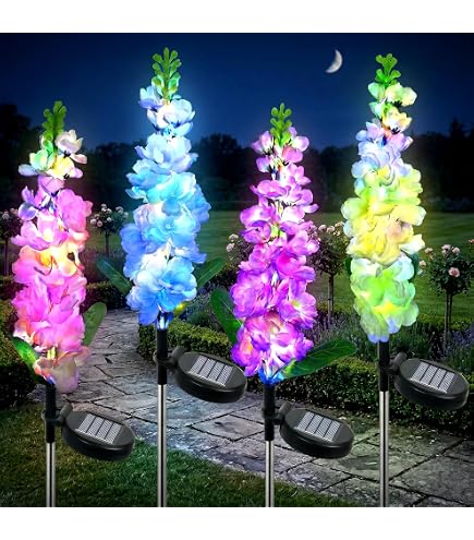 Solarstecker Für Außen Garten – 2er-Pack Solarblumen, Orange, Wetterfest, Mit Bienen-Deko, 68 Cm Hoch, Für