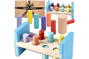 Jaques of London Wooden Hammer Toys for 1 Year Old | Montessori Motor Skills Hammer Bench Toy Toddlers Aged 1 2 & 3 | Toddler Toys Pounding Bench | Since 1795