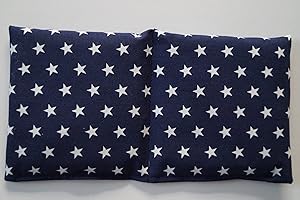 Titsch Körnerkissen Bio-Roggen 2-Kammern 22cmx11cm dunkelblau/weiße Sterne