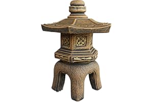 gartendekoparadies.de Lanterne Japonaise Massive Oki Gata Yukimi en Pierre reconstituée, résistant au Gel (Or)