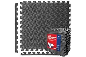 PROIRON Gym Floor Mats 1cm/2cm Thick, Foam Exercise Mats, Heavy Duty Interlocking Floor Tiles, Gym Flooring Puzzle EVA Rubber Mats for Garage, Home Workout, Fitness Equipment, Swimming Pool,Kids Play