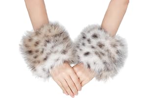 sy soul young Damen Kunstpelz Handgelenk Manschetten Winter Fuchs Pelz Armbänder Fluffy Pelz Manschette Pulswärmer Armwärmer Zubehör