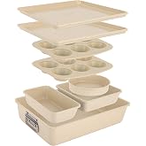 NutriChef Baking Mould Set, 8 Pieces, Carbon Steel | Apilables, Antiadherentes, Incluye bandeja, Sin PFOA ni PFOS, Apto para