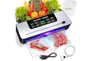 Automatisk vakuumförslutare för livsmedel | Torr/våt Vacuum Sealer Machine, vakuumförslutare med skärare, vakuumslang och 20
