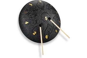 YUENGJGI Handpan Tongue Drum 6 pouces 11 Tons Mini Steel tongue Drum Instrument de musique à percussion Yoga Méditation, Pour Débutants,Adultes,Enfants,Livré Avec le Sac,Des Maillets et Des Médiators -le noir