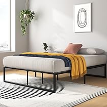 Yicensen Cama Doble De Metal 140x190 Cm, Estructura Cama De Metal Con Soporte De Listones De