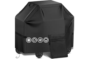 GLOSKIN Copertura Barbecue da Esterno, Copri Barbecue, Copertura per Barbecue a Gas Oxford 210D, Telo Barbecue Impermeabile, Antistrappo, Antisbiadimento, Anti-UV, Dimensione Universale 145*61*117 cm