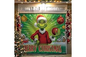 SERENESAGE 7x8 ft Large Christmas Garage Door Cover, Merry Christmas Double Garage Decoration Banner 2025 – Outdoor Holiday Backdrop for Xmas, New Year, Photo Props & Front Yard Decor